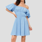 Off Shoulder Puff Sleeve Dress