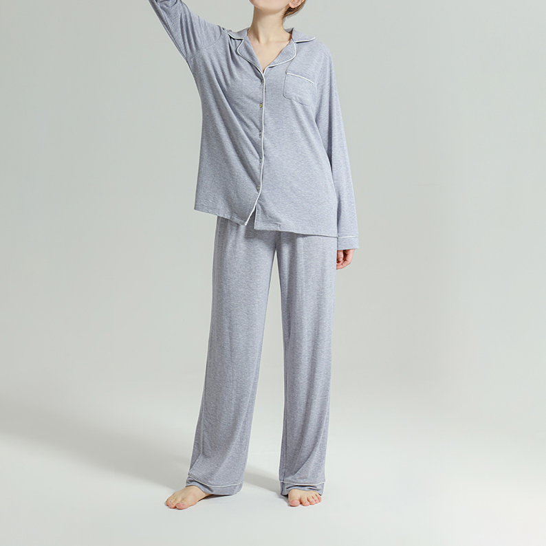 Long Sleeve Two Piece Set Cotton Pajamas