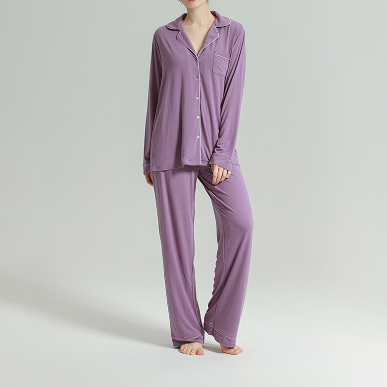 Long Sleeve Two Piece Set Cotton Pajamas