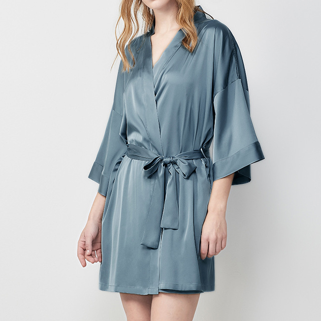 Long-sleeved Silk Nightgown