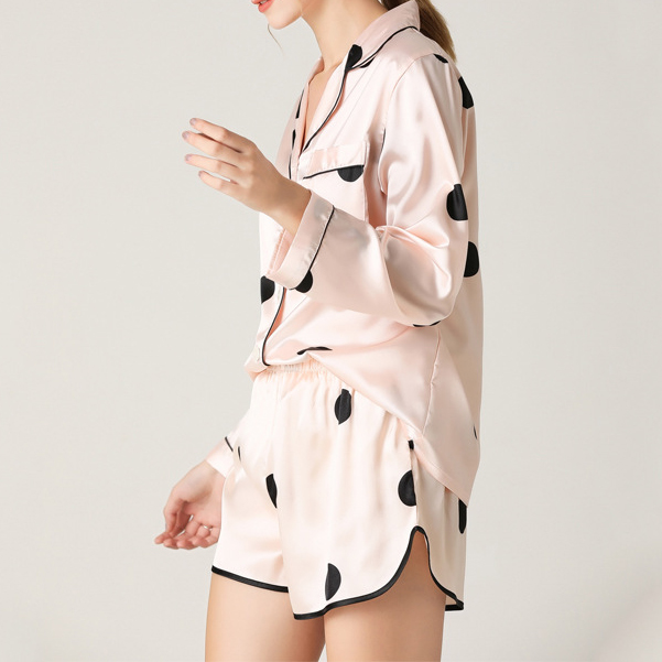 Long-sleeved shorts two-piece pajamas