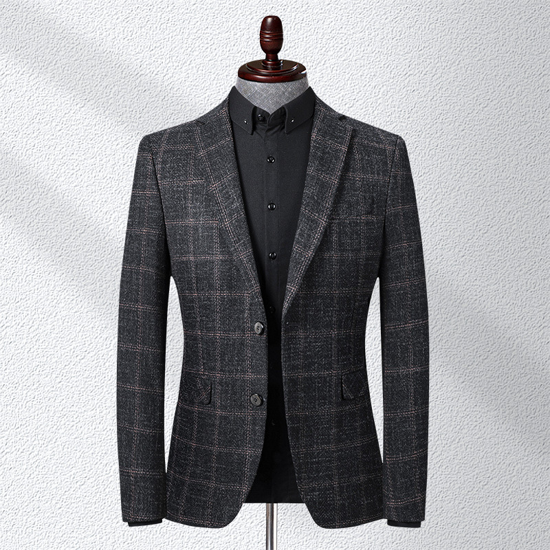 Slim fit plaid small suit men’s casual suit