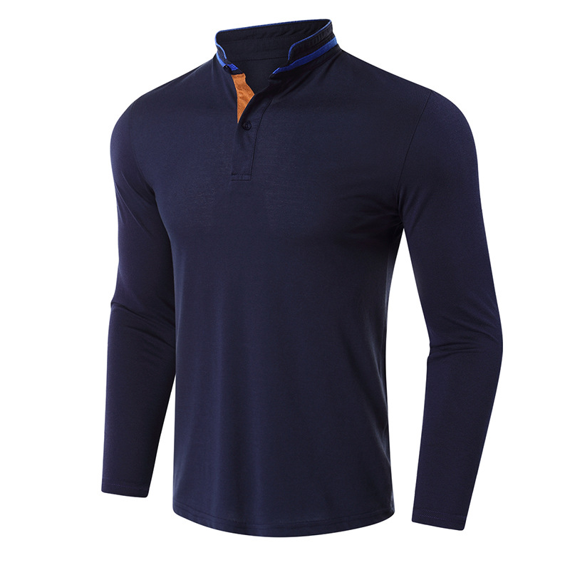 Men’s long sleeve golf lapel high-end polo shirt