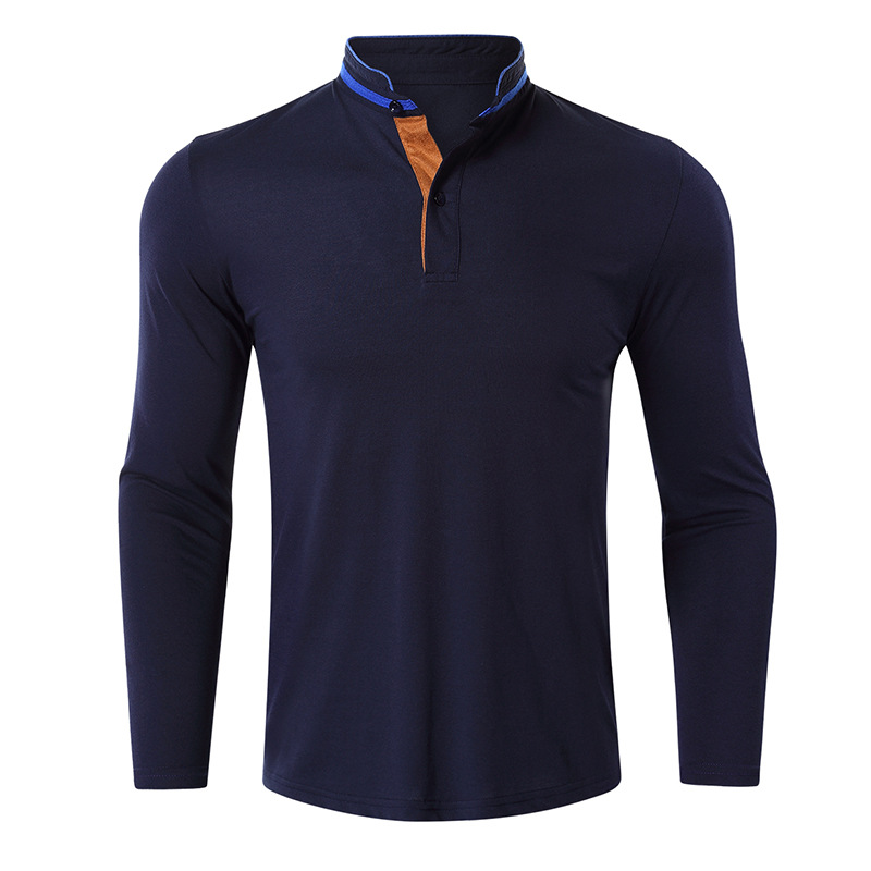 Men’s long sleeve golf lapel high-end polo shirt