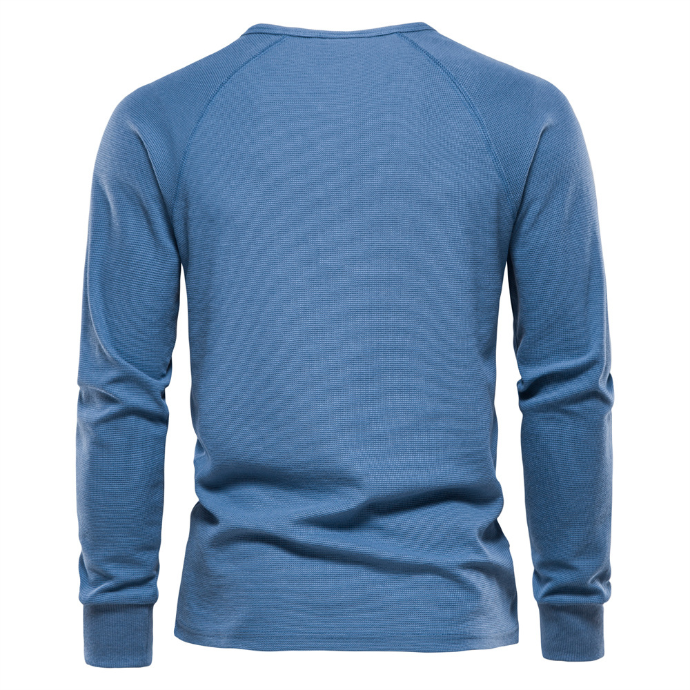 Men’s bottoming shirt Henry collar long-sleeved T-shirt