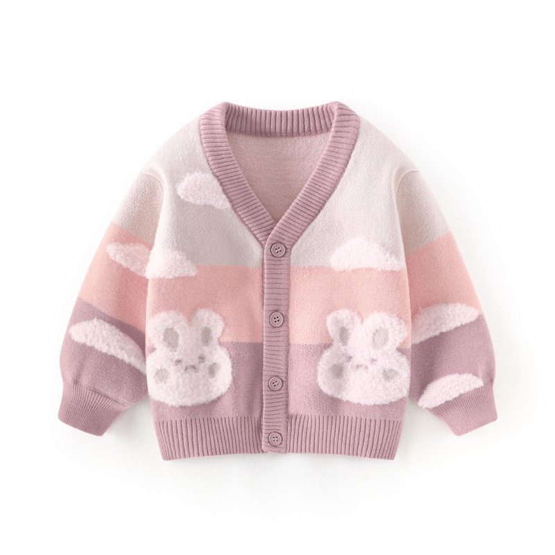 Girls Korean bunny blue jacket sweater