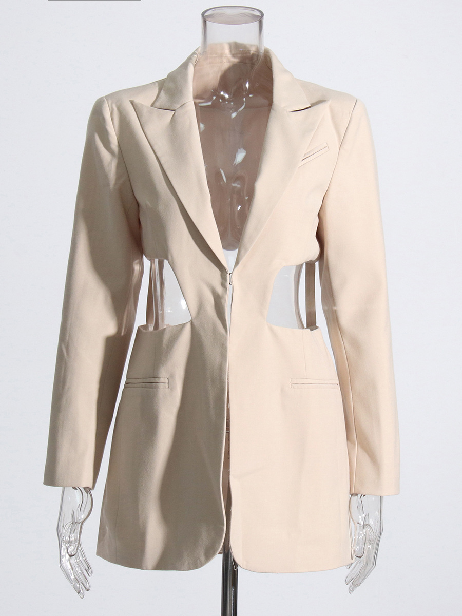 New lapel long-sleeved waistless jacket