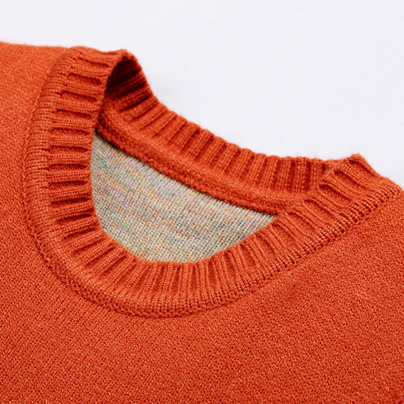 Round neck solid color sweater undershirt for boys