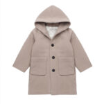 Hooded thickened children Korean version of the temperament tweed coat