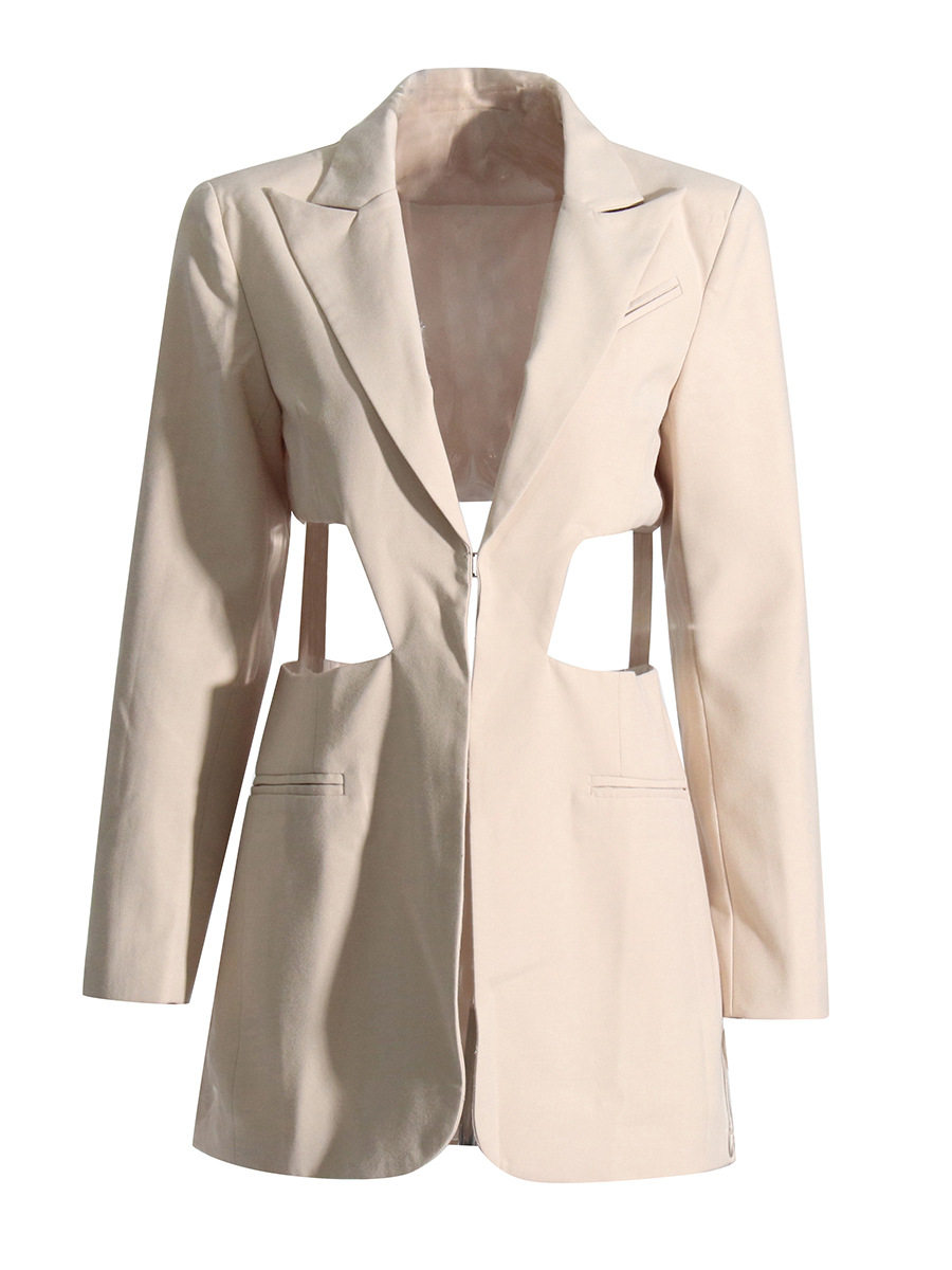 New lapel long-sleeved waistless jacket