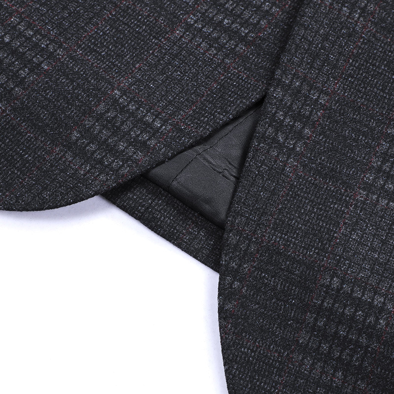 Knitted Stretch Plaid Men’s Suit