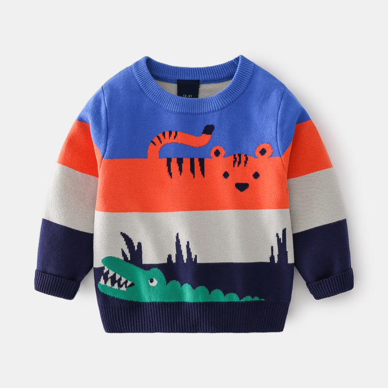 Abstract cartoon jacquard sweater