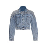 Riveted fashion short denim long-sleeved jacket