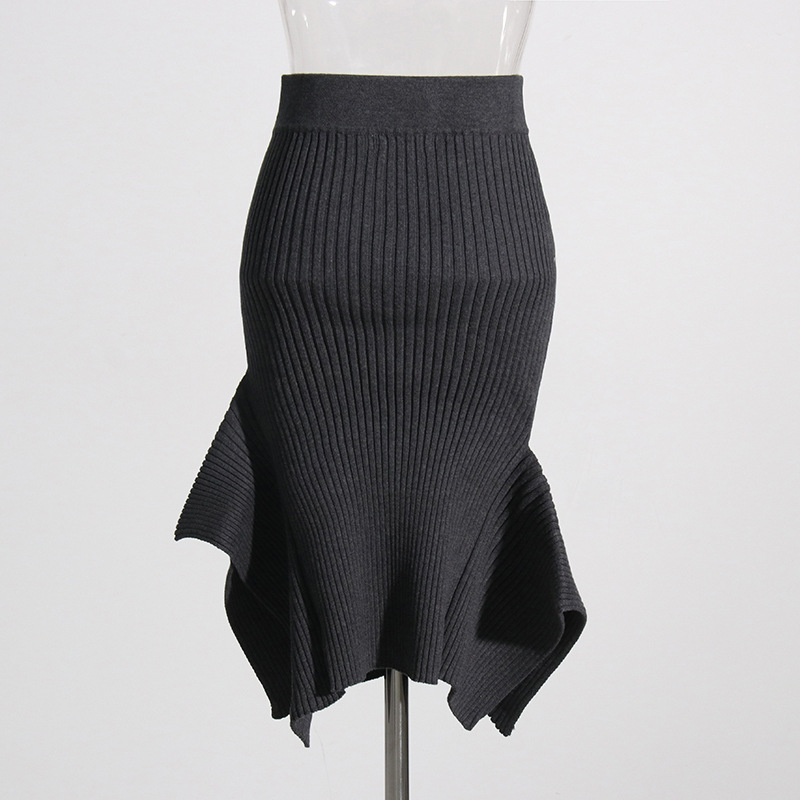 Knitted hip wrap fishtail half-body dress