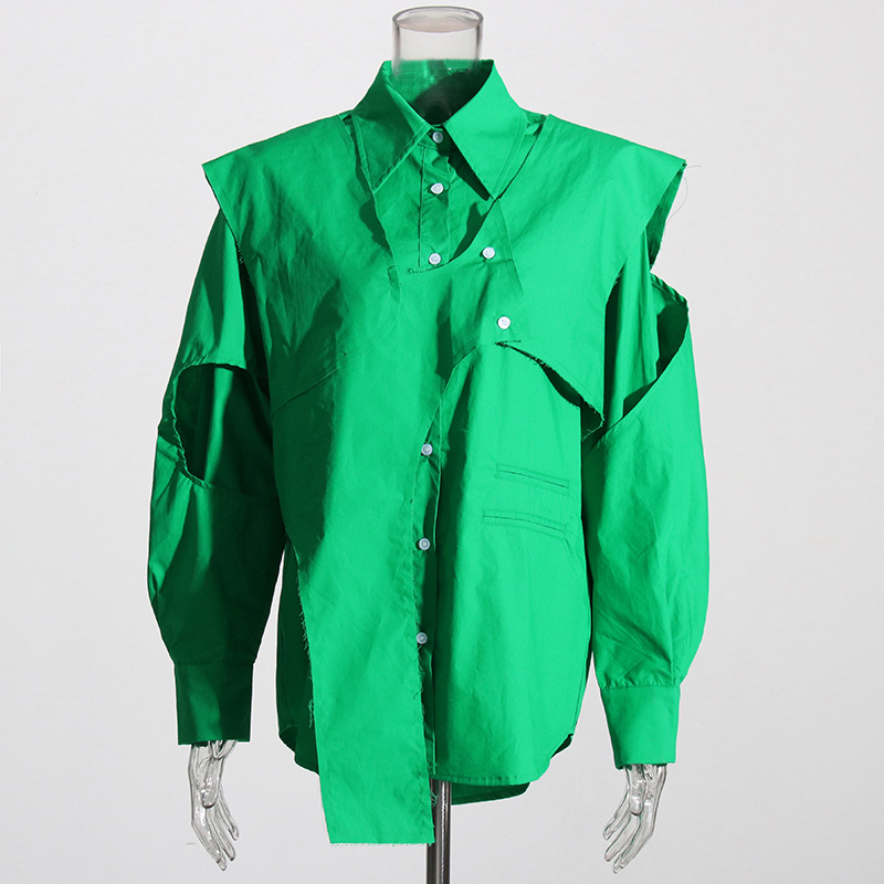 Green fresh loose casual shirt