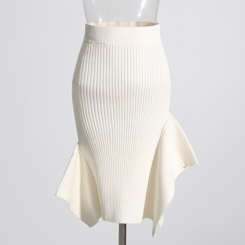 Knitted hip wrap fishtail half-body dress