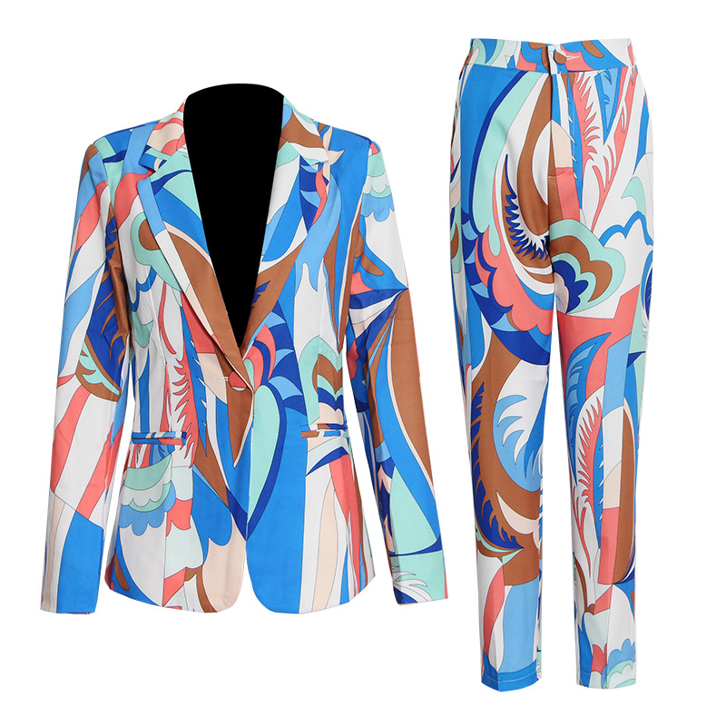 One-button blazer + high-waisted stretch waist-skimming straight-leg pants 2