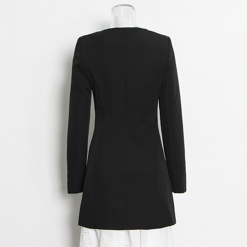 Double-breasted long-sleeved small suit slim women’s dresses