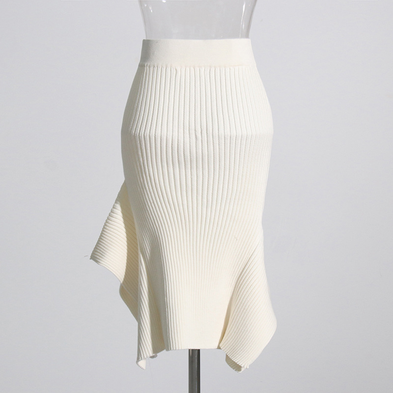 Knitted hip wrap fishtail half-body dress