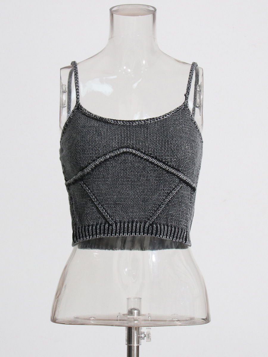 Round neck knitted two-piece slim-fit do-over sweater