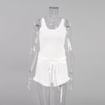 Ribbed ice silk sports pajamas undershirt cool feeling shorts