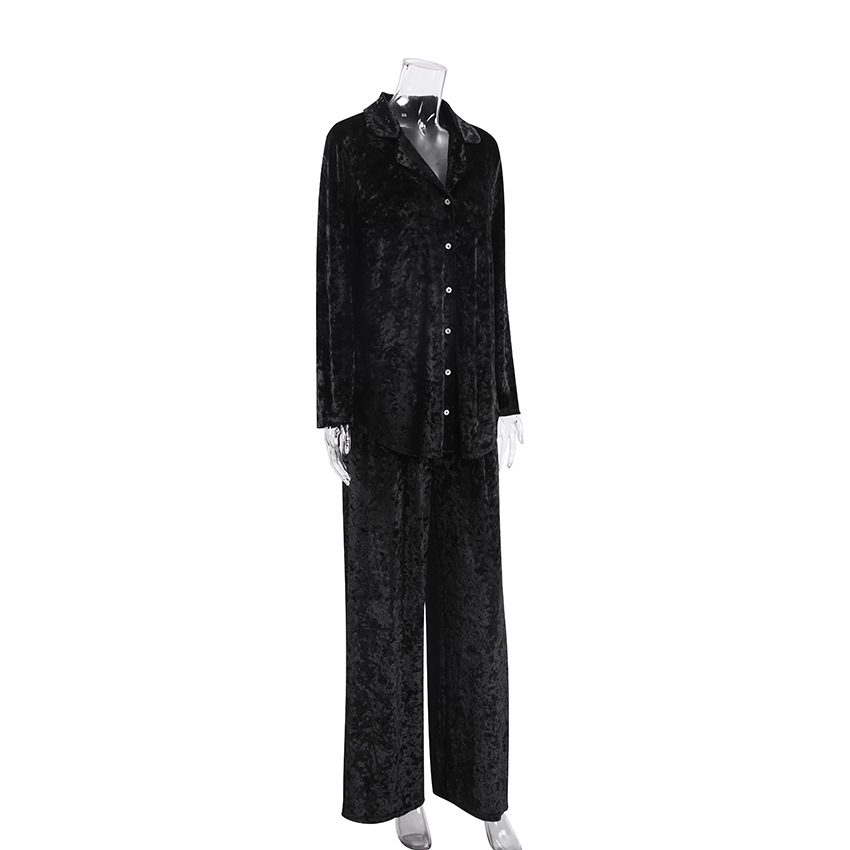 Shirt pajamas velvet warm long-sleeved pants