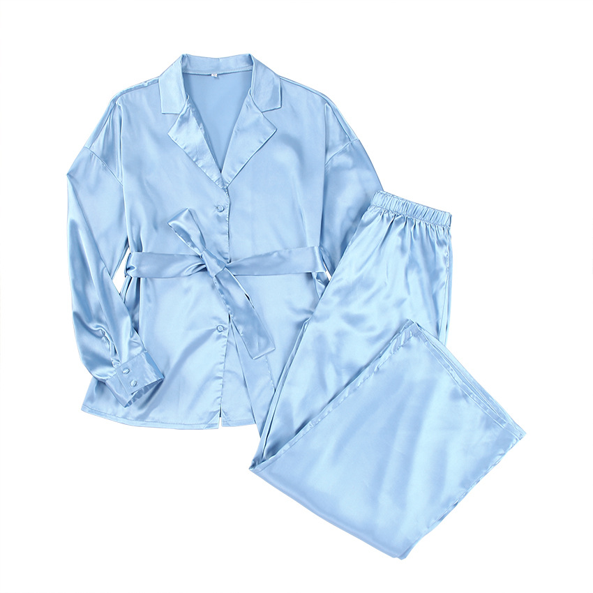 Faux silk loose comfortable robe pants