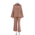 Shirt pajamas loose double gauze long sleeve long pants