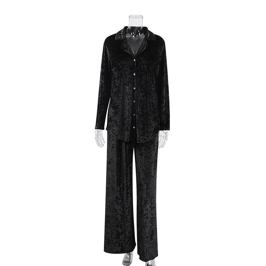 Shirt pajamas velvet warm long-sleeved pants