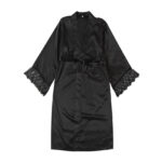 Robe lace sexy simulation silk noble temperament nightgown