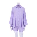 Shirt pajamas jacquard sexy hollow shorts