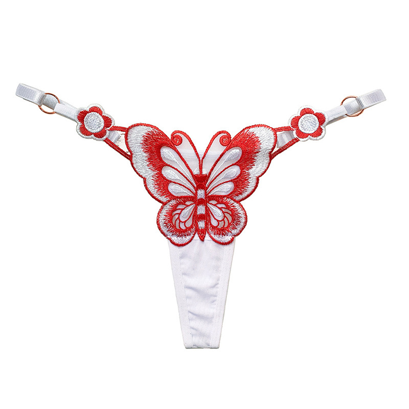 See-through embroidery adjustable low waist Japanese panties