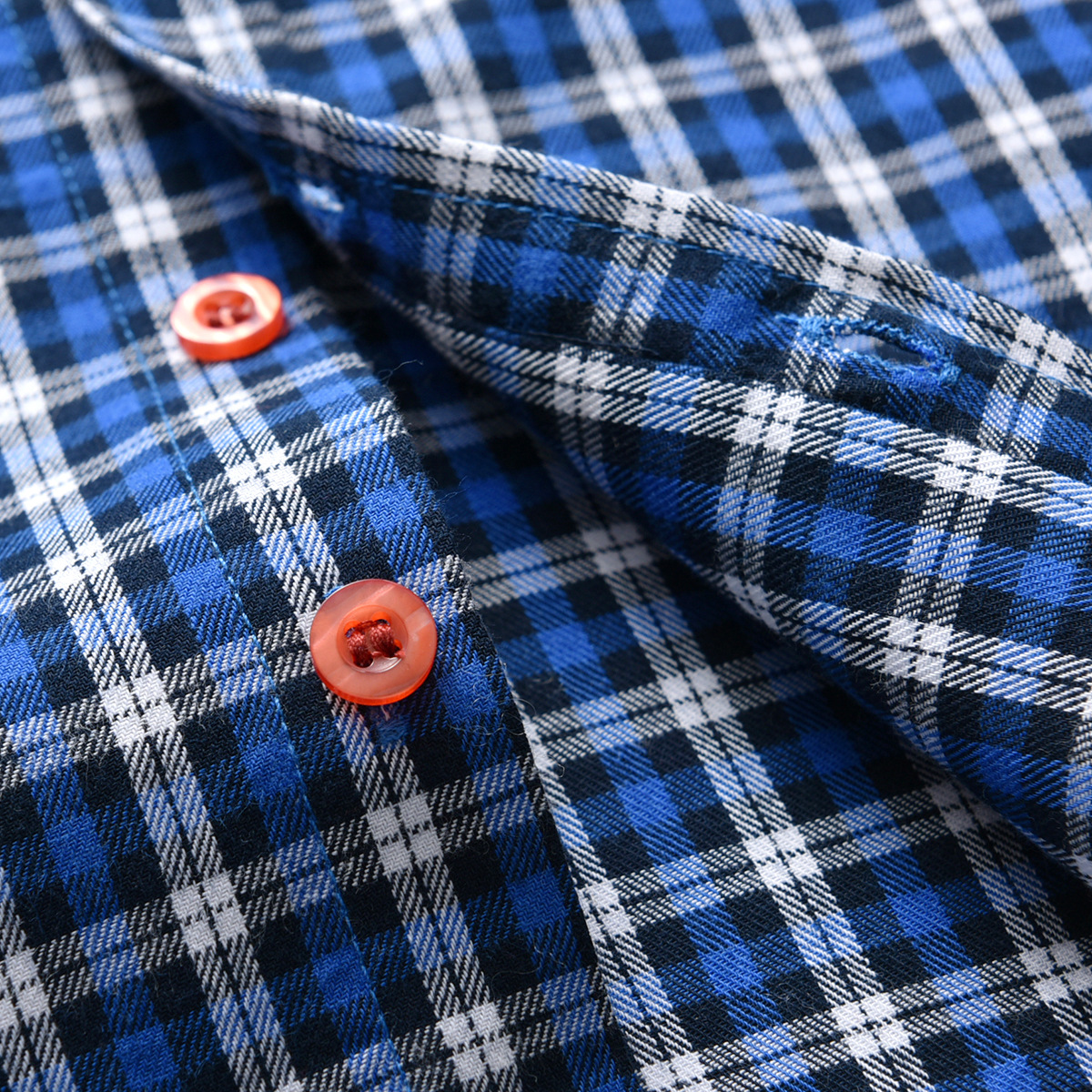 Boys’ plaid short-sleeved shirt