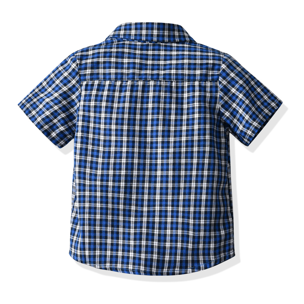 Boys’ plaid short-sleeved shirt