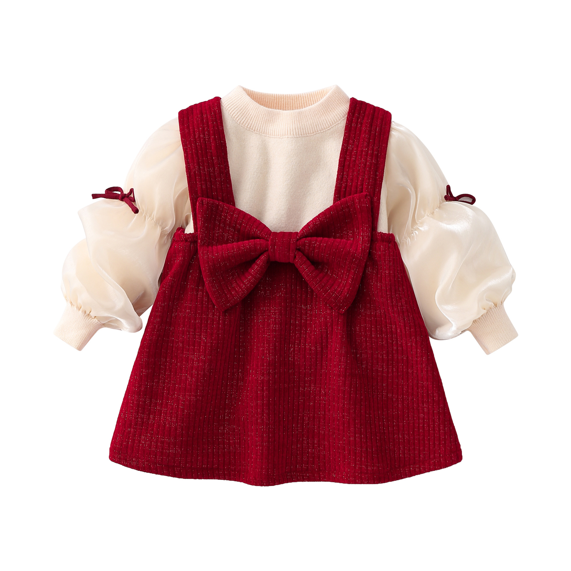 Baby girl big red dress skirt undershirt dress