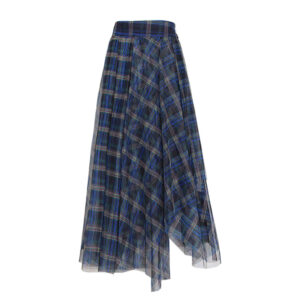 A blue plaid sarong skirt