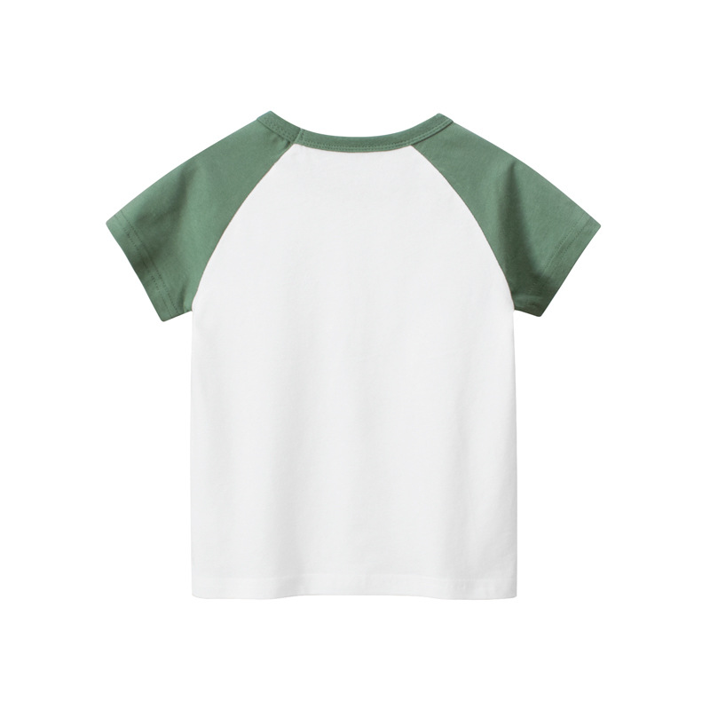 Printed dinosaur children’s short-sleeved shirt