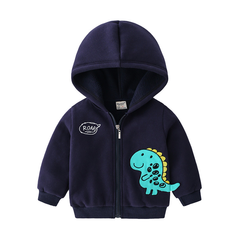 Boys’ dinosaur patch hooded jacket