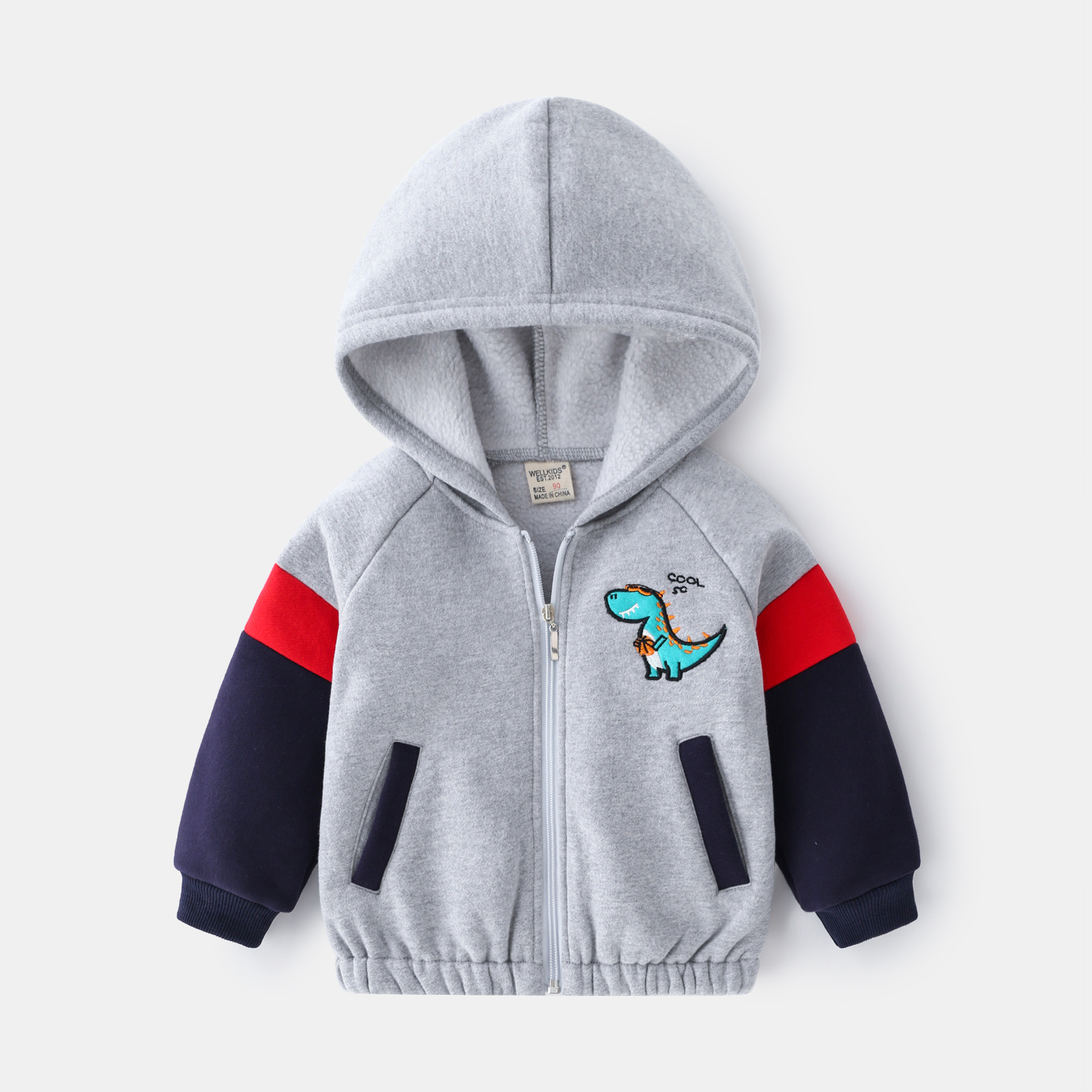 Boys’ dinosaur spell sleeve hooded sweatshirt