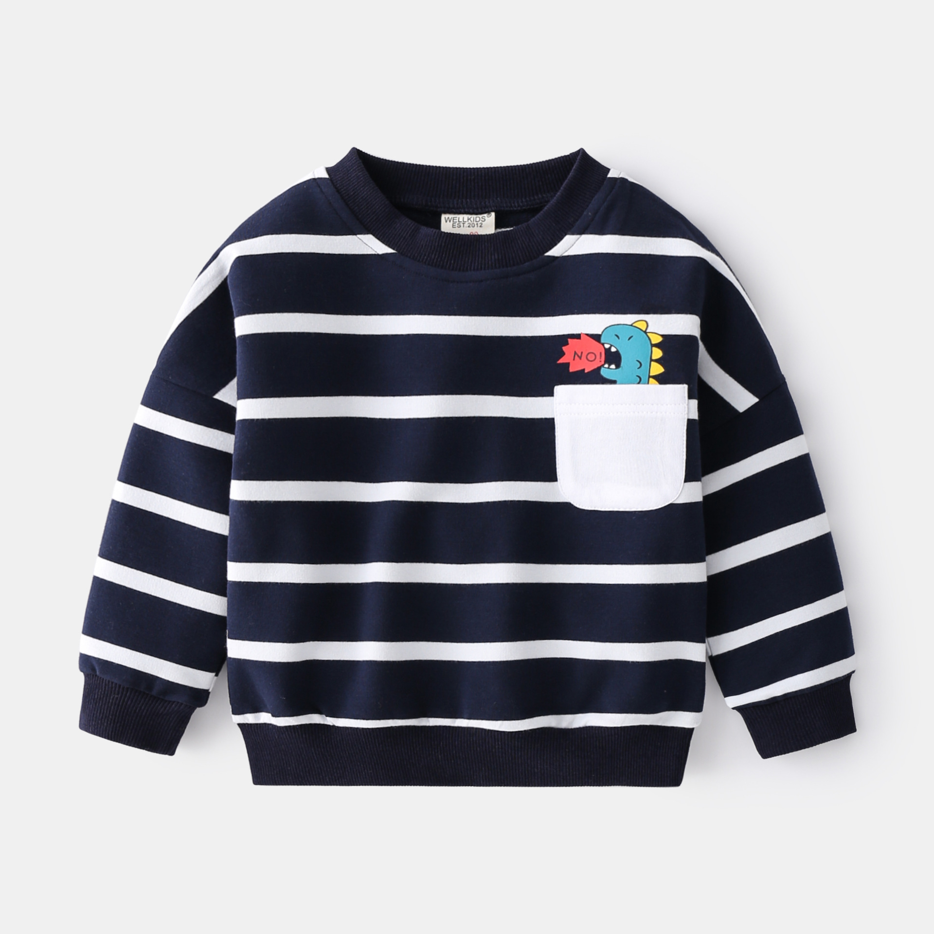 Boys’ cotton terry striped sweatshirt