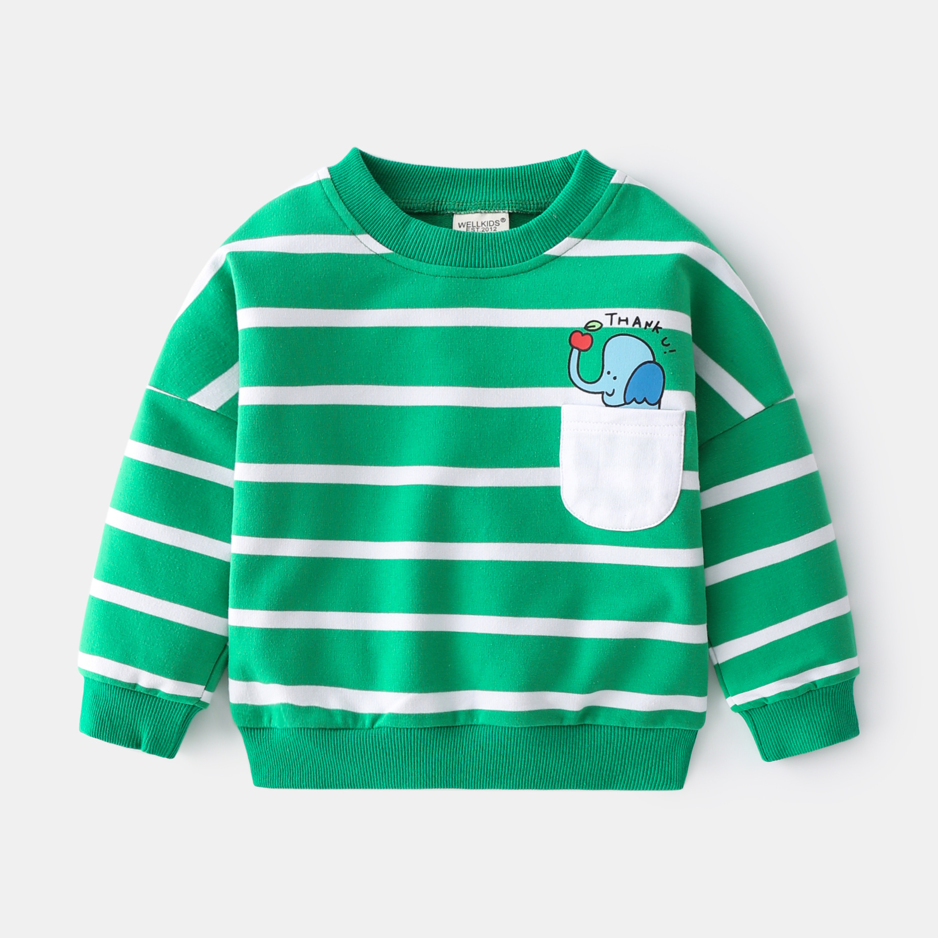 Boys’ cotton terry striped sweatshirt