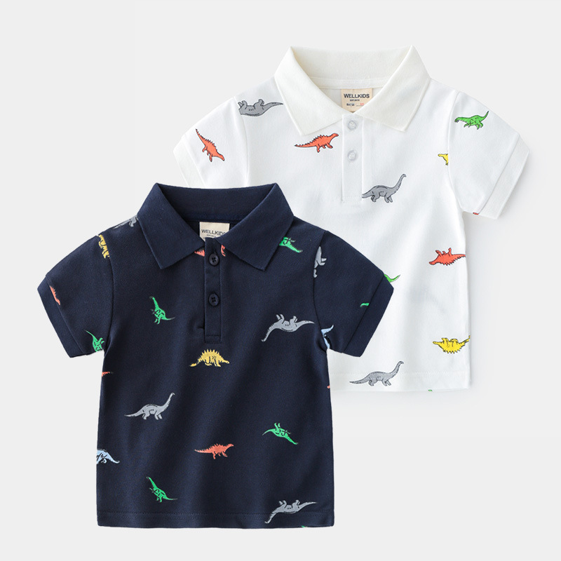 Boys’ cartoon short-sleeved polo shirt