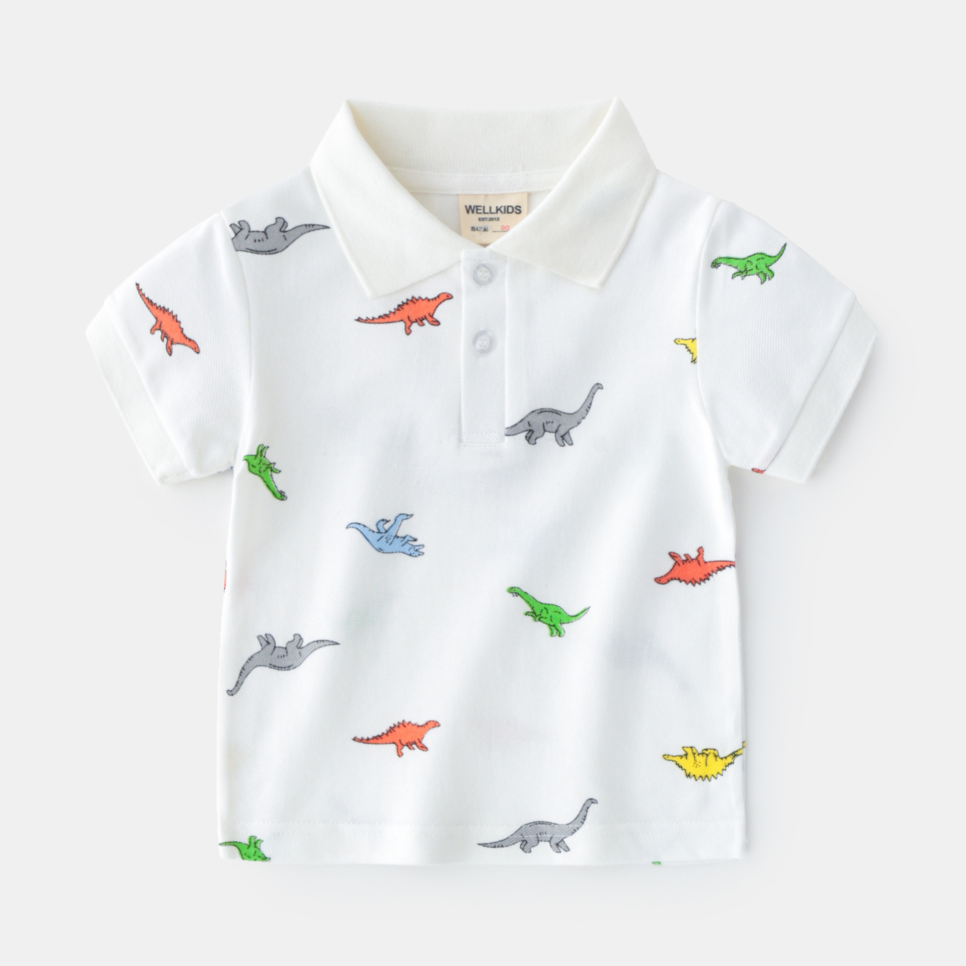 Boys’ cartoon short-sleeved polo shirt