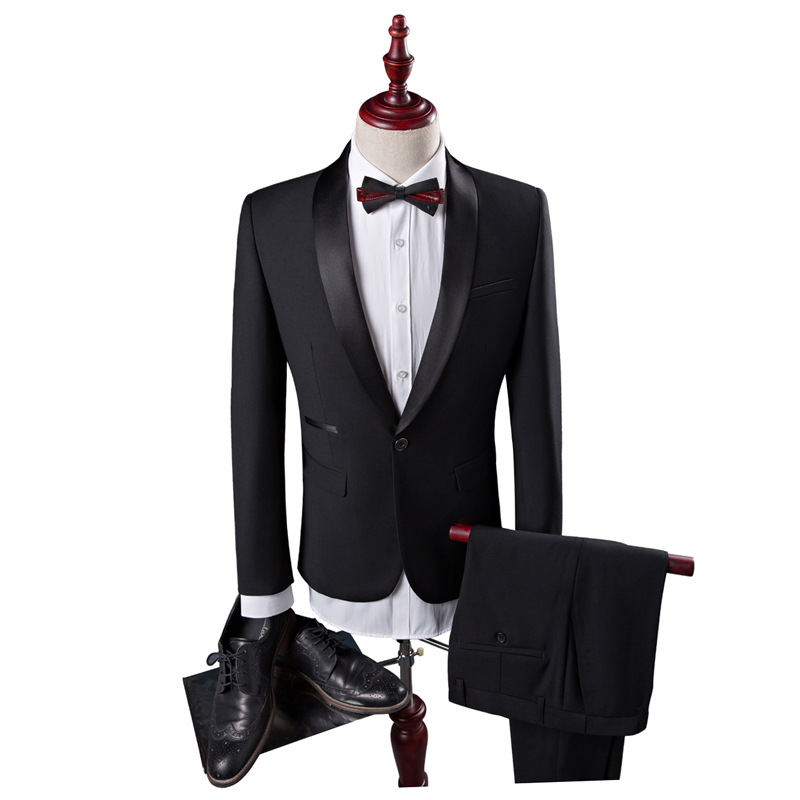 New men’s suit suit Korean version of the slim black suit