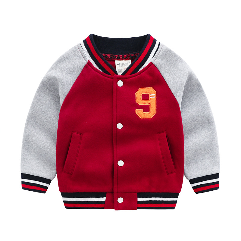 Splicing tops in small children baseball jacket