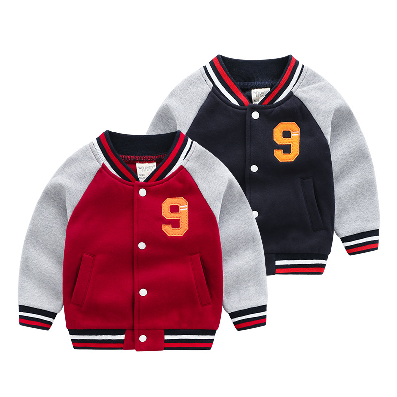 Splicing tops in small children baseball jacket