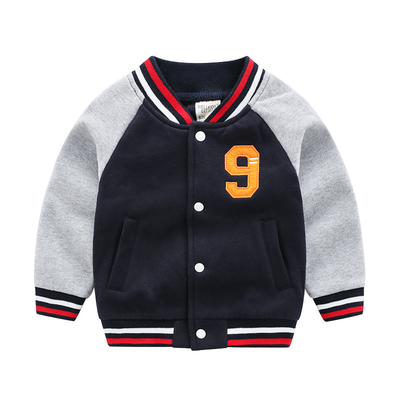 Splicing tops in small children baseball jacket