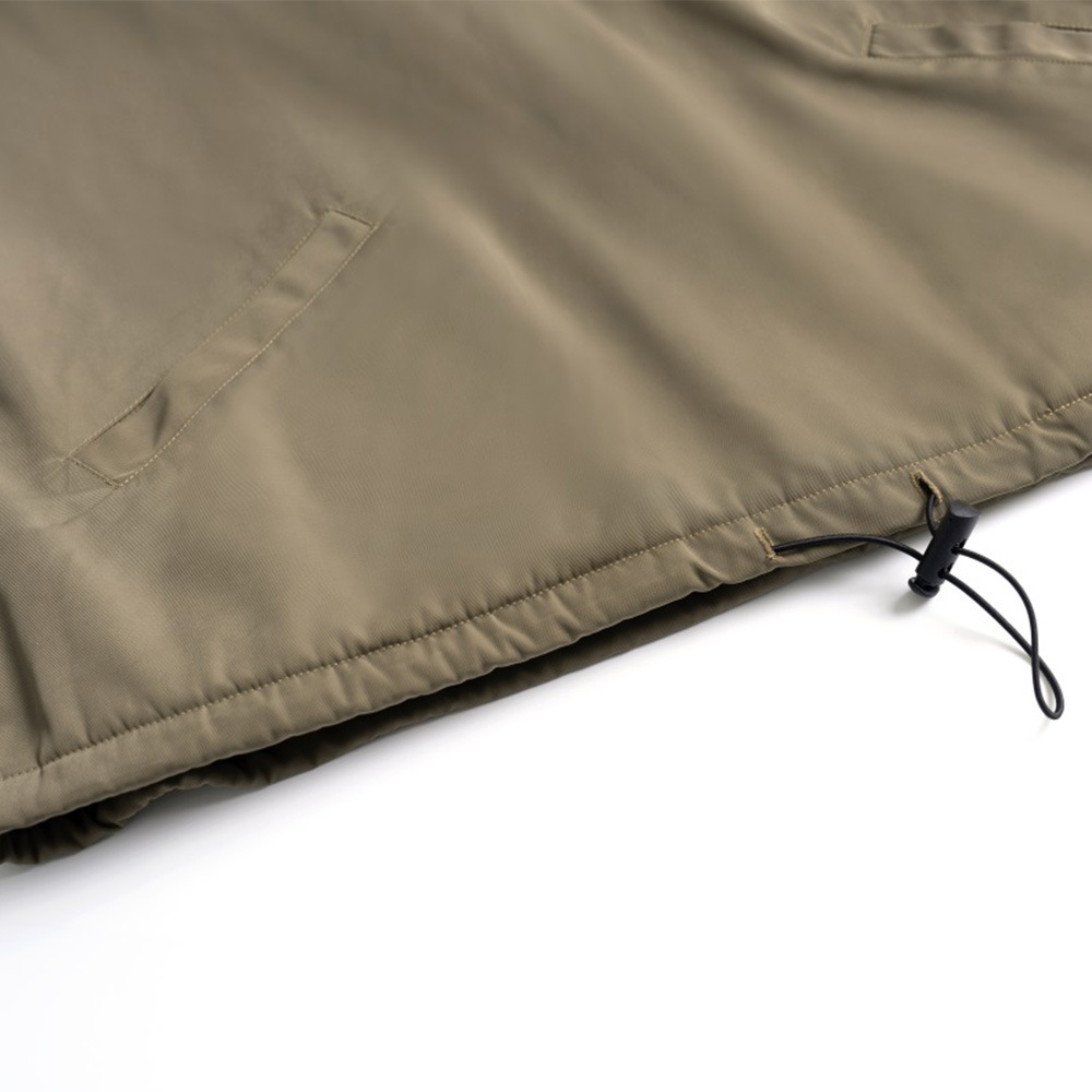 Pullover half-zip hem drawstring thickened jacket men