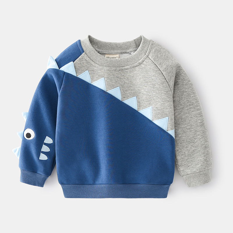 Long-sleeved children’s fleece cotton pullover