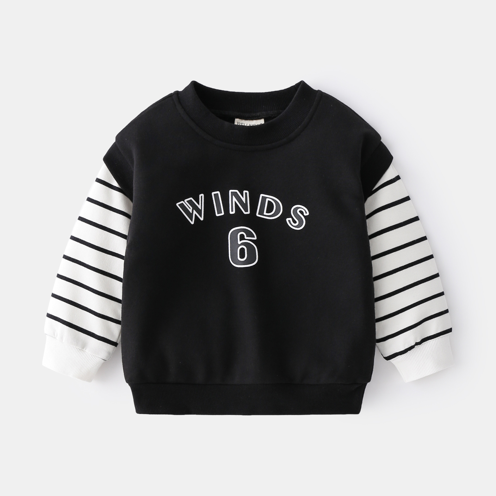 Striped boys’ letter print sweatshirt